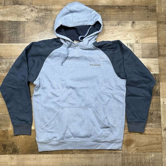 Columbia Men’s Size Medium Hoodie Grey with Black Sleeves Fleece Activewear - Picture 1 of 10
